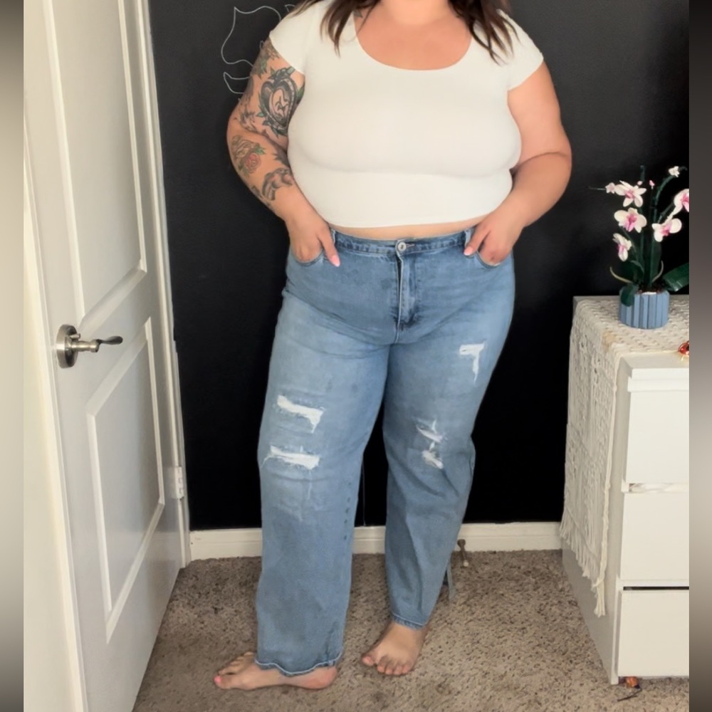 Distressed jeans